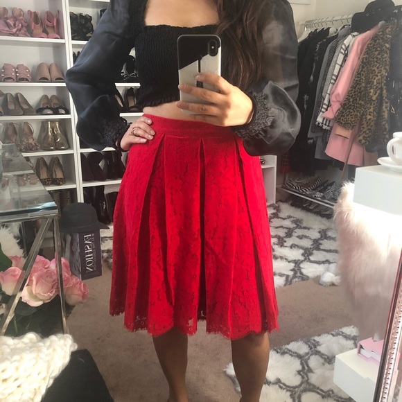 New York & Company Dresses & Skirts - Velvet &. Net box pleated skirt